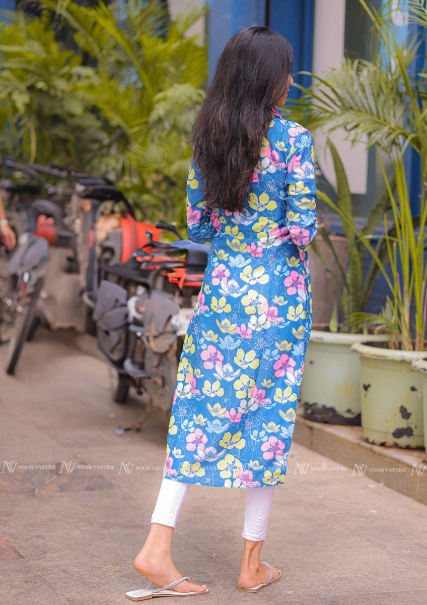 Blue Muslin Kurti
