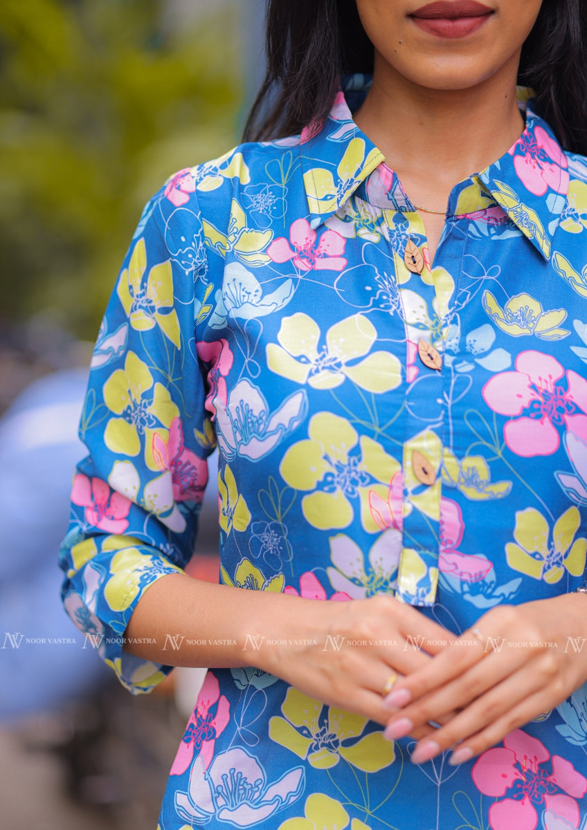 Blue Muslin Kurti
