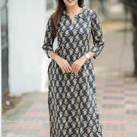 Obsidian Black Print Co-ord Sets With Pockets