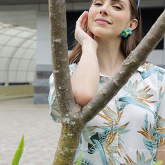 Green Leaf Shorts Set