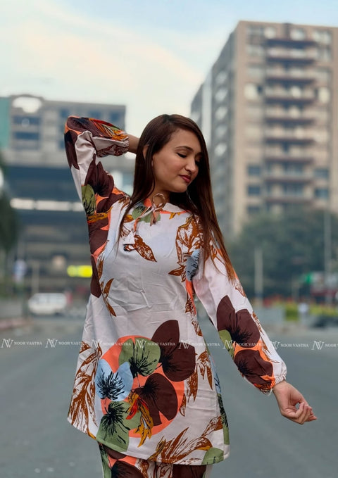 Creamy Floral Co-Ord Set