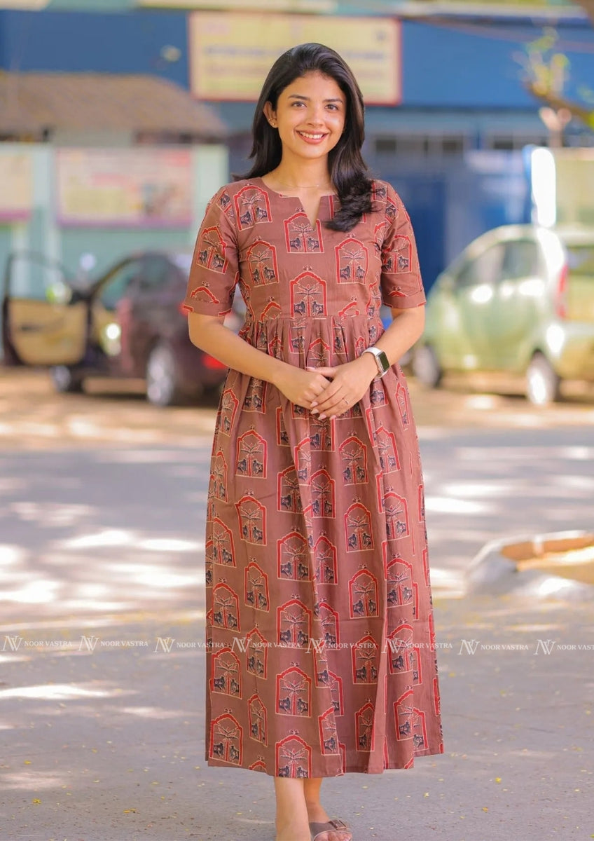 Maple Brown Cotton Maxi