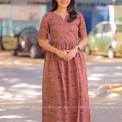 Maple Brown Cotton Maxi