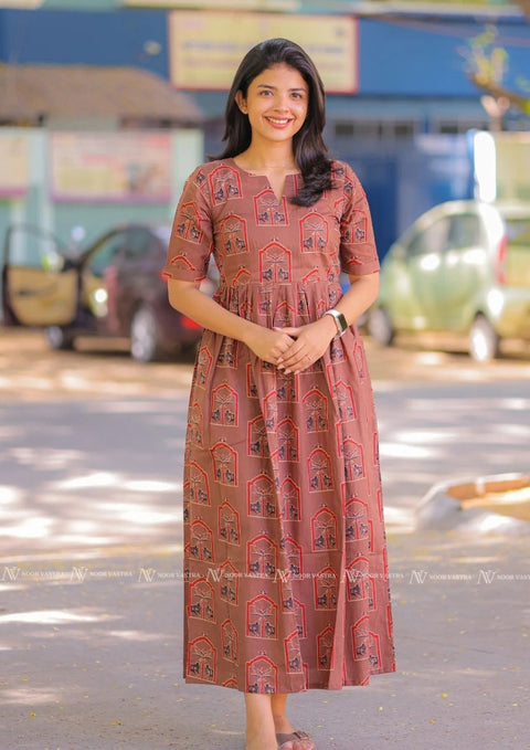 Maple Brown Cotton Maxi