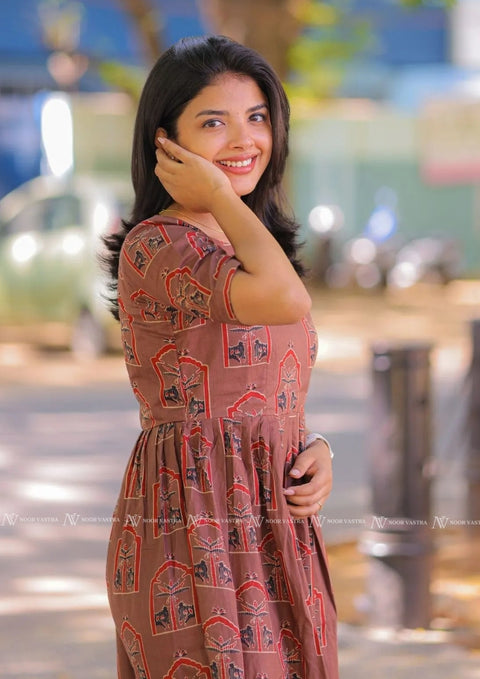 Maple Brown Cotton Maxi