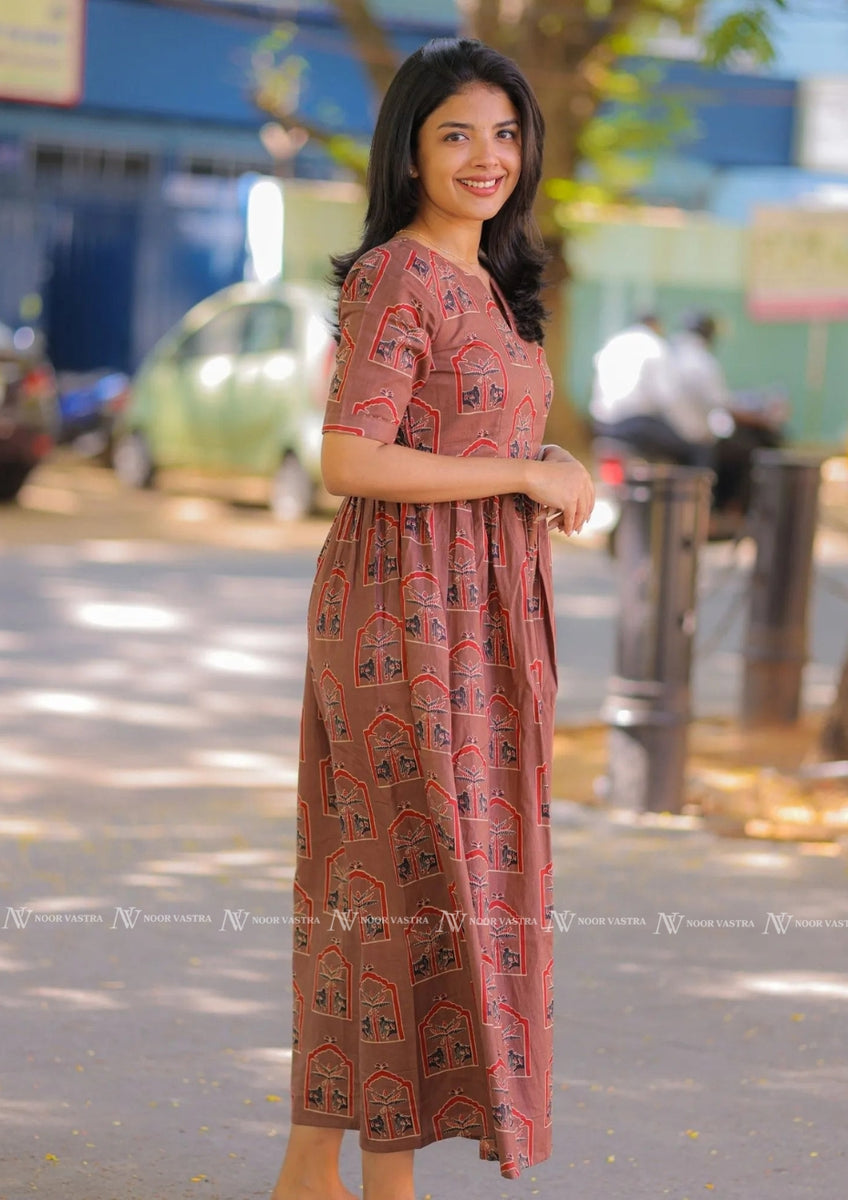 Maple Brown Cotton Maxi