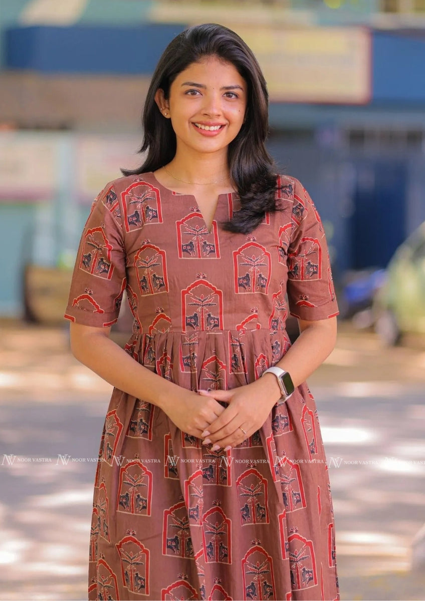 Maple Brown Cotton Maxi