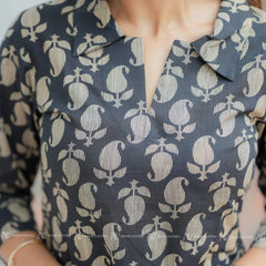 Obsidian Black Print Co-ord Sets With Pockets