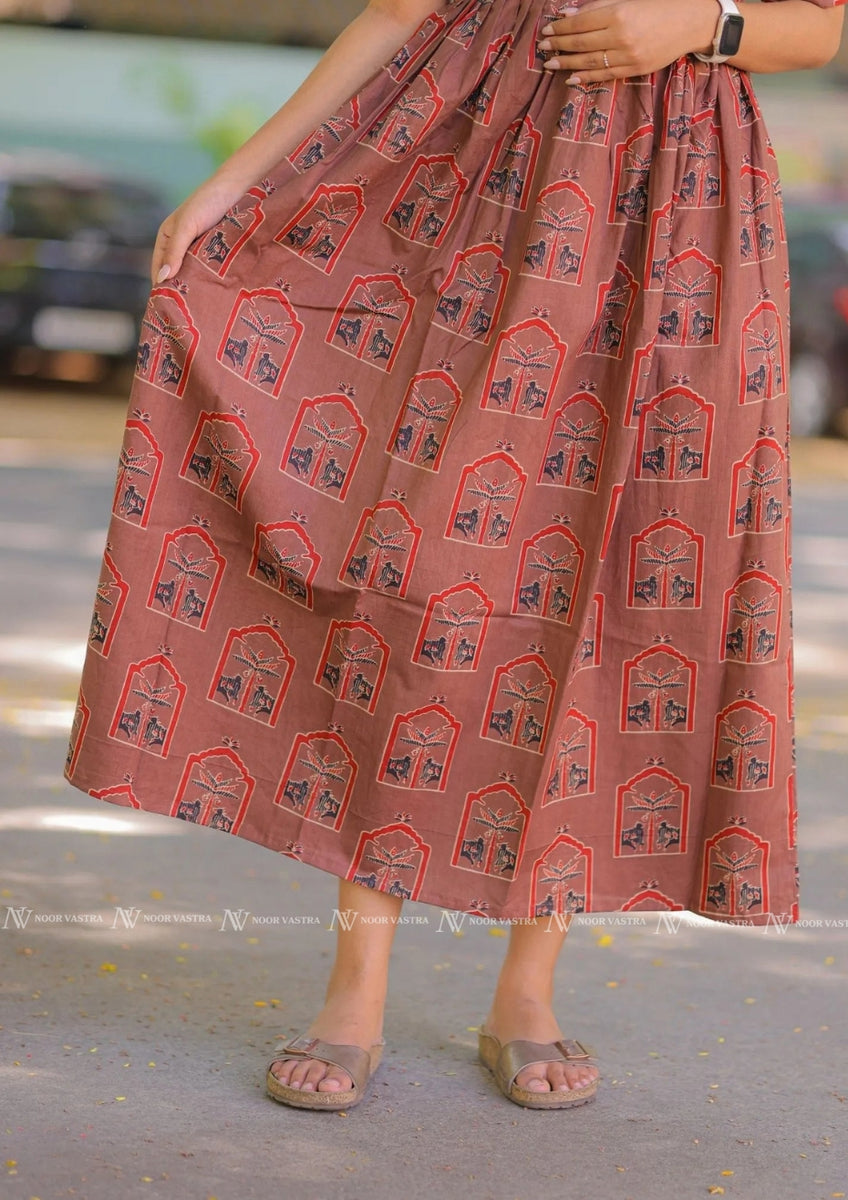Maple Brown Cotton Maxi