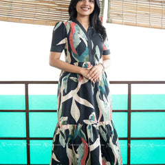 Black Floral Cotton Maxi