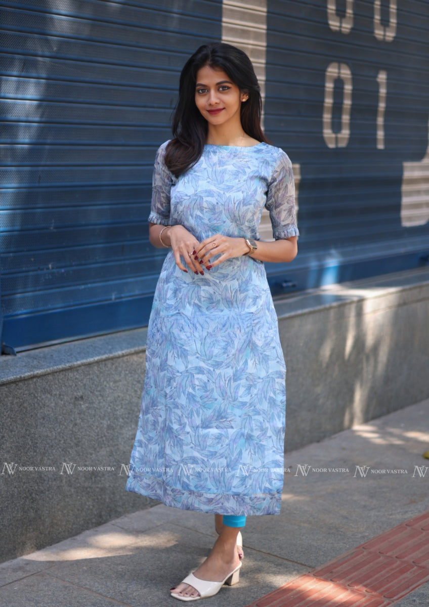 Blue Leaf Kurti