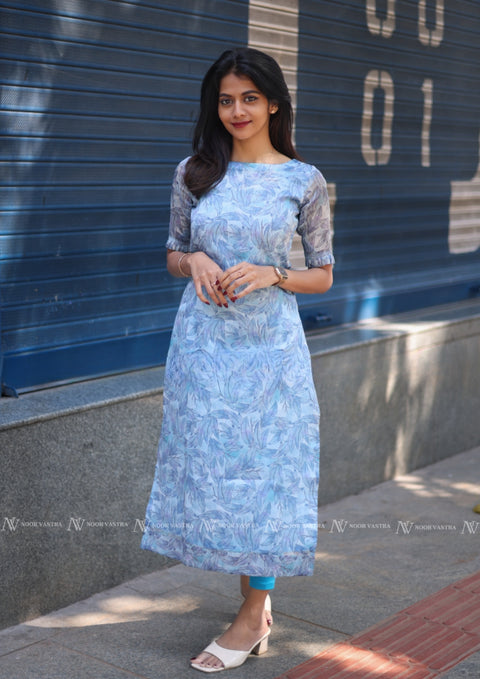 Blue Leaf Kurti