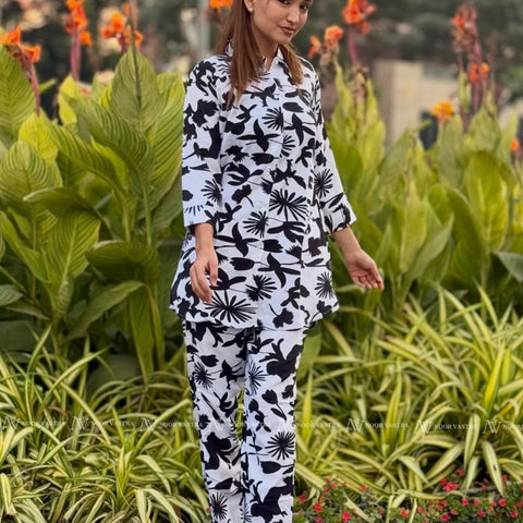 Black Floral Co-Ord Set