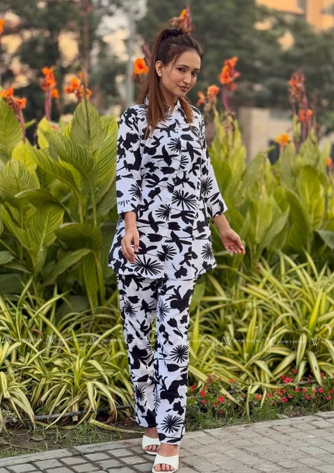 Black Floral Co-Ord Set