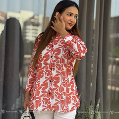 Orange Petal Cotton Short Top