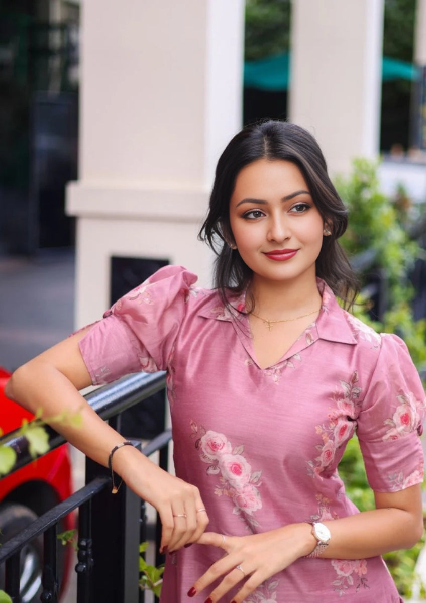 Pink Bloom Kurti