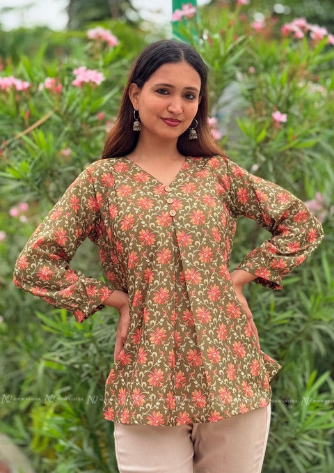 Garden Floral Cotton Top