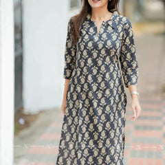 Obsidian Black Print Co-ord Sets With Pockets