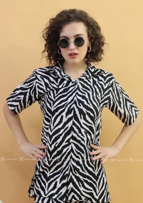 Zippy Zebra Shorts Set