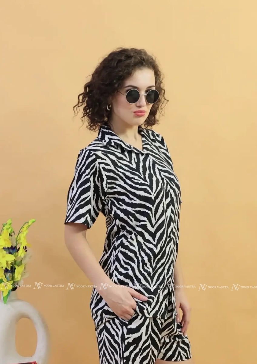Zippy Zebra Shorts Set