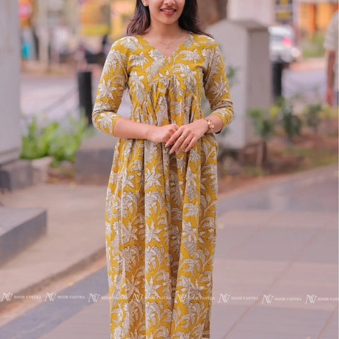 Teal Yellow Cotton Maxi