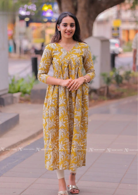 Teal Yellow Cotton Maxi