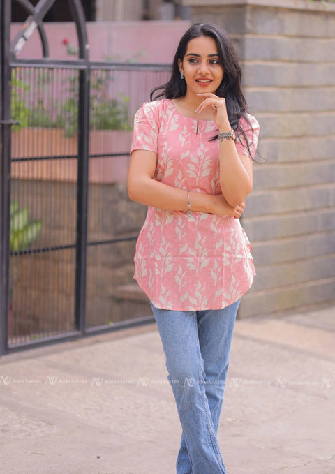 Baby Pink Cotton Short Top