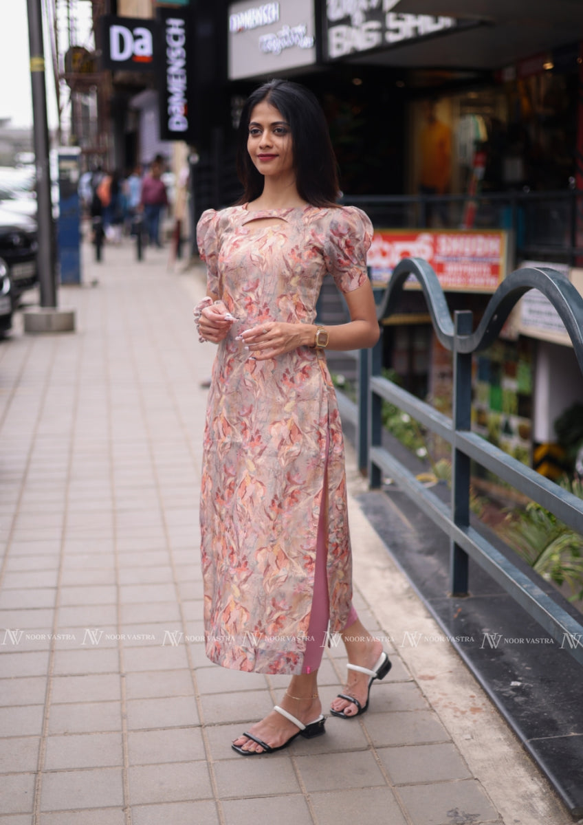 Mocha Flower Kurti