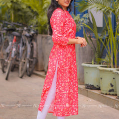 Red Muslin Kurti