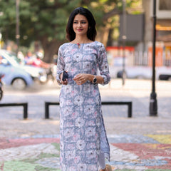 Grey Floral Kurti