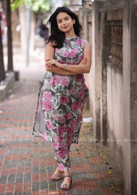 Cotton Smoke Kurti
