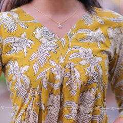 Teal Yellow Cotton Maxi