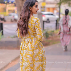 Teal Yellow Cotton Maxi