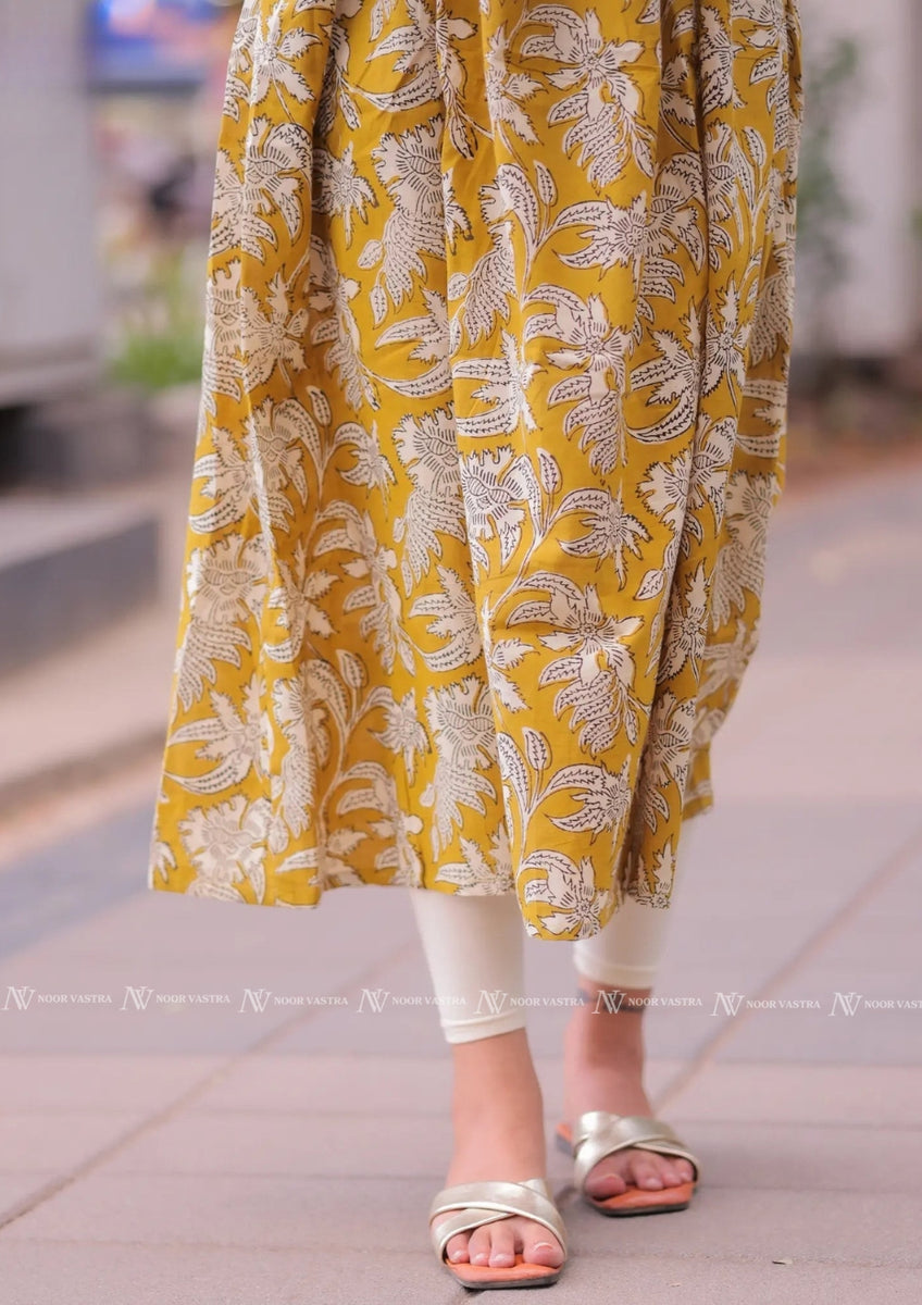 Teal Yellow Cotton Maxi