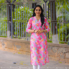Pink Cotton Kurti