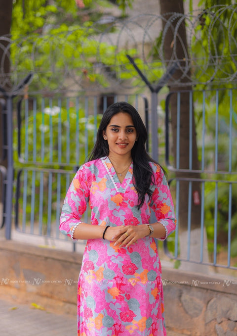 Pink Cotton Kurti