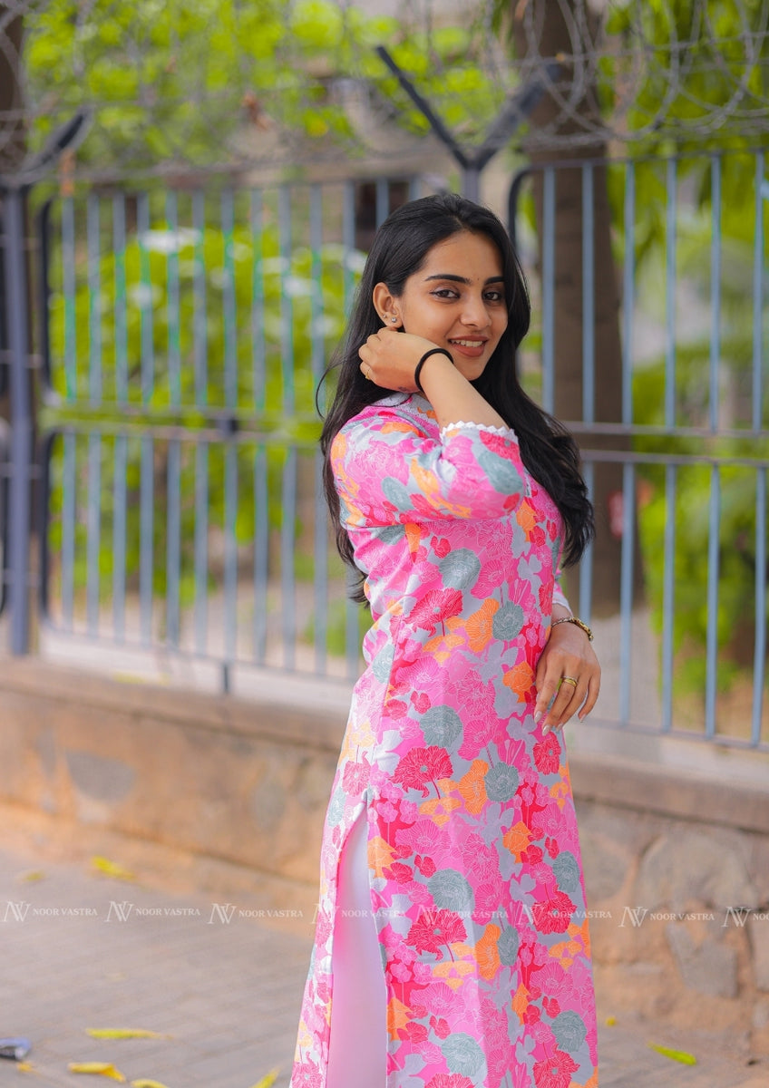 Pink Cotton Kurti