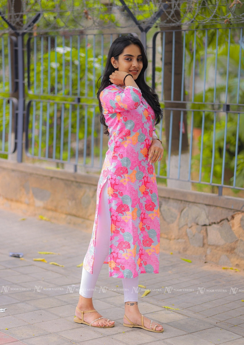 Pink Cotton Kurti