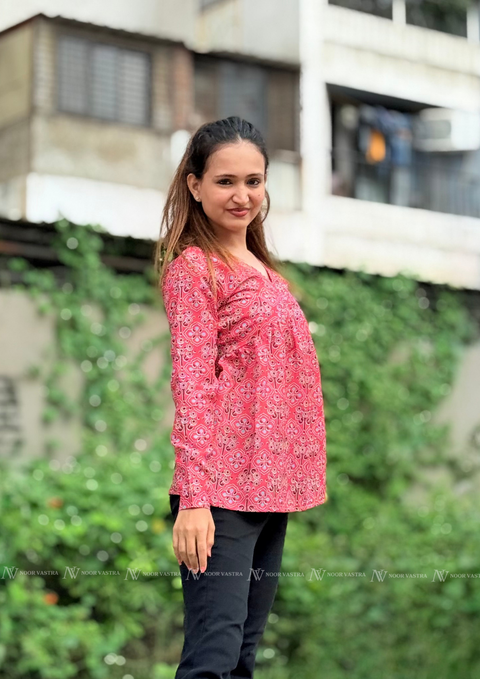 Rose Mosaic Cotton Top