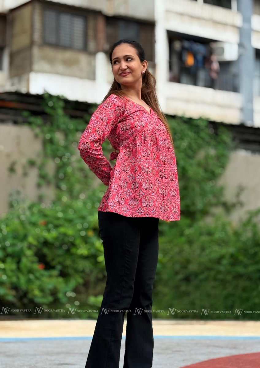 Rose Mosaic Cotton Top