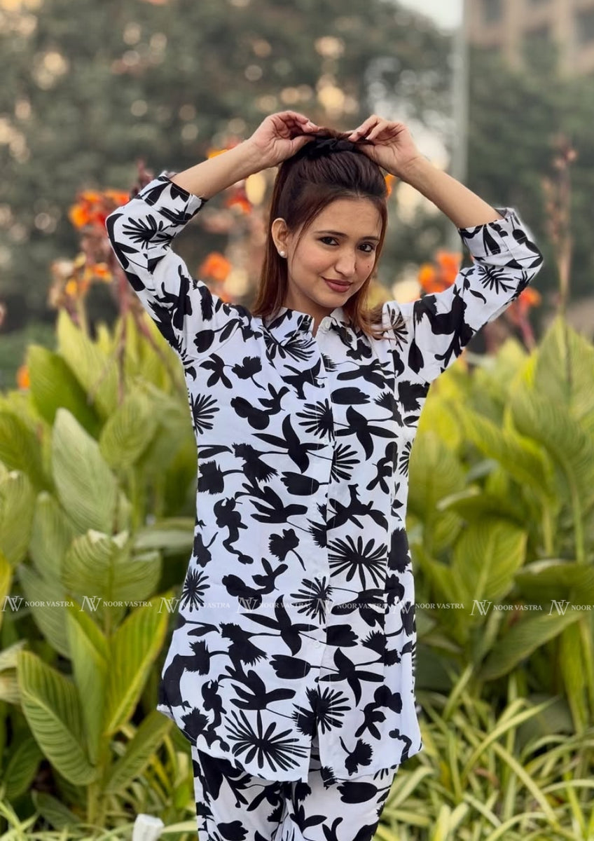 Black Floral Co-Ord Set