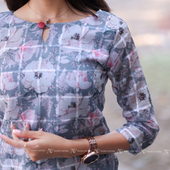 Grey Floral Kurti