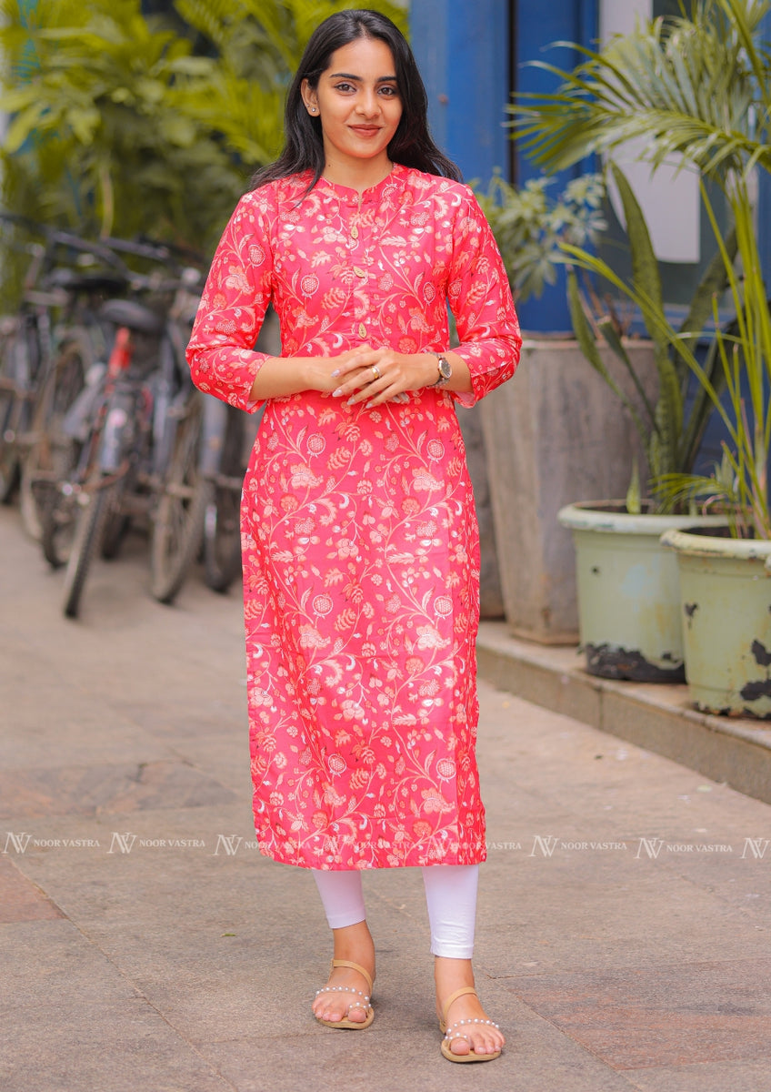 Red Muslin Kurti