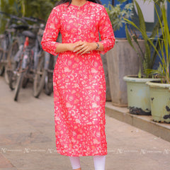 Red Muslin Kurti