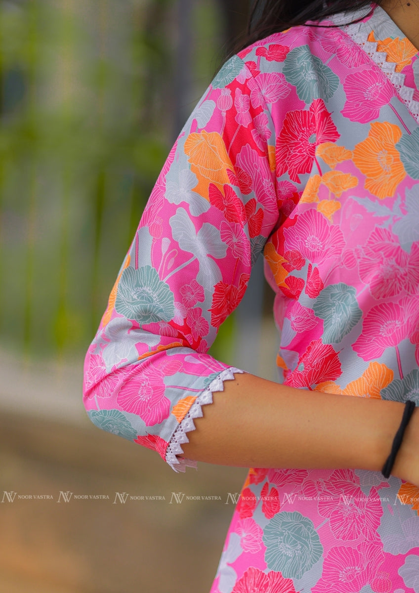 Pink Cotton Kurti