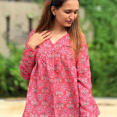 Rose Mosaic Cotton Top