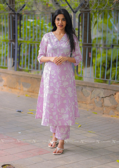 Lavender Kurta Pant Set