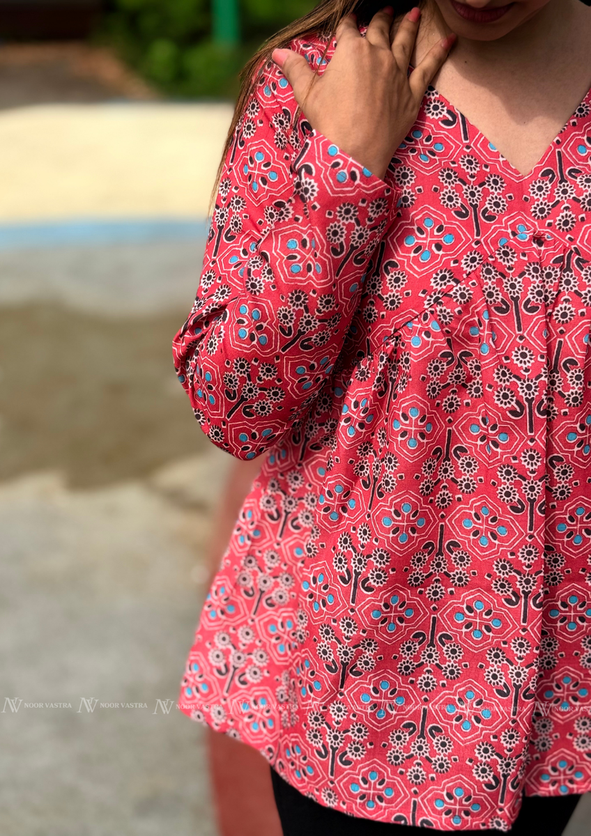 Rose Mosaic Cotton Top