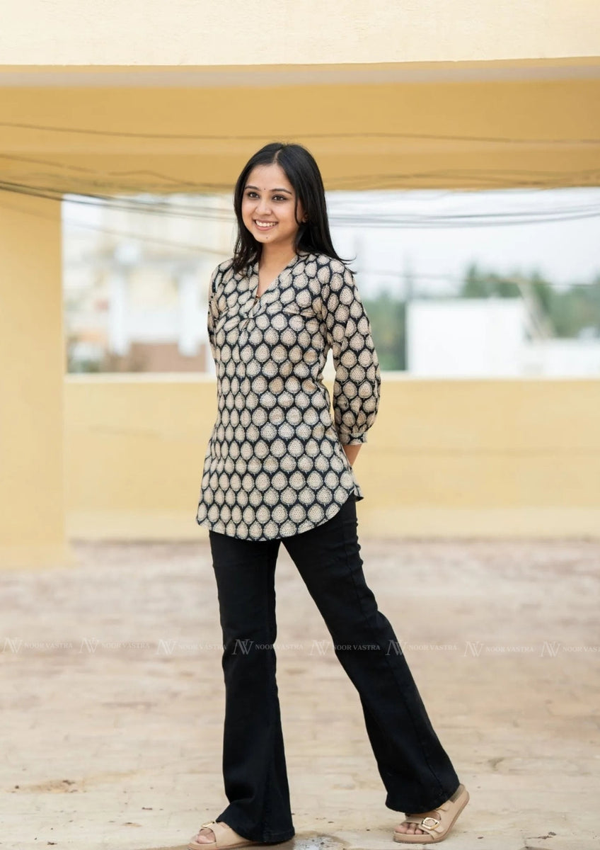 Midnight Black Cotton Top