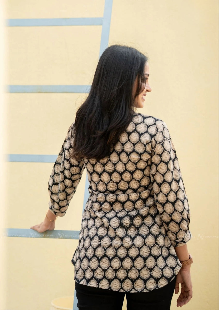 Midnight Black Cotton Top